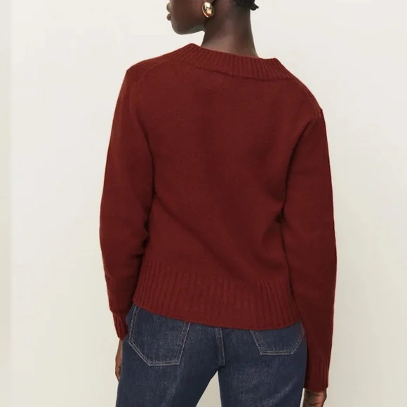 Reformation Dulce Cashmere V-neck Sweater Red - Size XS - Picture 3 of 3